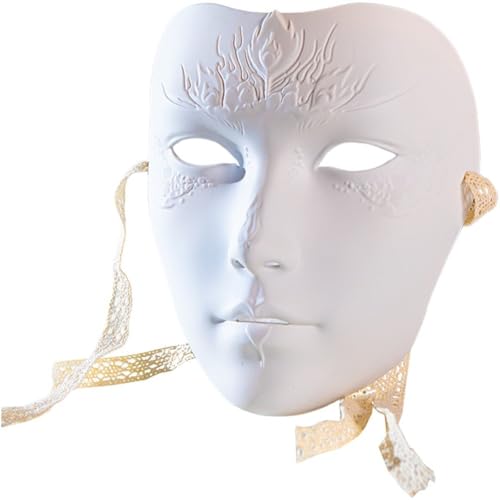 Vobumix Ancient Style Mask Chinese Kabuki Mask Full Face Mask for Halloween Masquerade Carnival Prom Cosplay Party