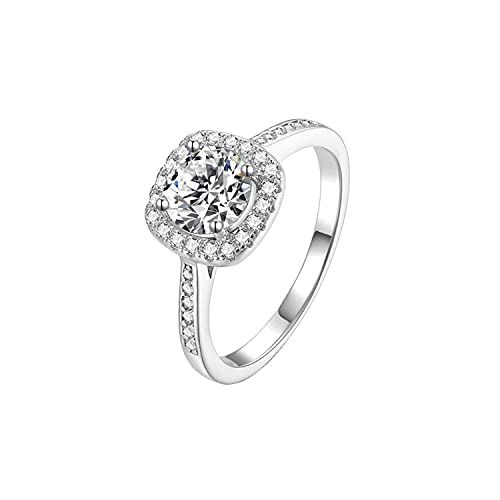 Bague en moissanite de prestige StarGems en argent 925 plaqué platine