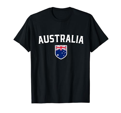 Escudo de la bandera australiana estilo insignia deportiva clásica Camiseta