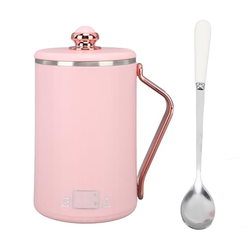 Generic Electric Kettle Stew Cup, Fast Heating 450ml Portable Health Cup Multifunctional 304 Stainless Steel for Travel (US Plug 110V), Cardamom pink, Generico8vuep2wsd-13