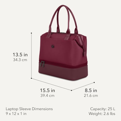 Image of SWISSGEAR Signature Hardside Expandable Carry-On Spinner & Mini Weekender Tote Set, ABS Construction, TSA-Friendly Lock, Merlot, 2-Piece Set (19-Inch /Mini Weekender Tote)