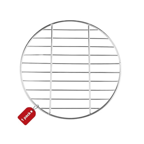 MUNTE Parrilla Barbacoa Acero Inoxidable Redonda, Rejilla Barbacoa de 30 cm de Diámetro, Parrilla Redonda, Superficie Lisa, Adecuada para Fiestas, Picnics, Campamentos