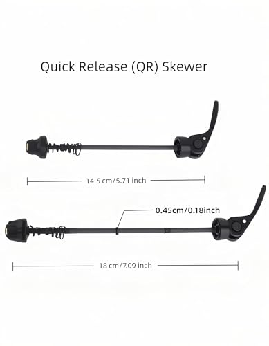 Image of QR Bike Skewer Set 145 /180mm - Quick Release Axle for MTB /Road Bikes, 4.5mm Alloy /Steel, Tool-Free Installation, Heat /Corrosion Resistant, Lightweight (46g /51g) - Fits 20 inch-28 inch Wheels