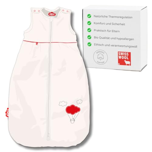 zizzz 4 Jahreszeiten Kinderschlafsack in 3 Größen & vielen süßen Designs - Atmungsaktiver Schlafsack für einen erholsamen Schlaf 90cm (6-24 M), Balloon ist korrekt