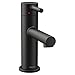 Moen Align Matte Black One-Handle Modern Bathroom Faucet with Drain Assembly and Optional Deckplate, 6190BL