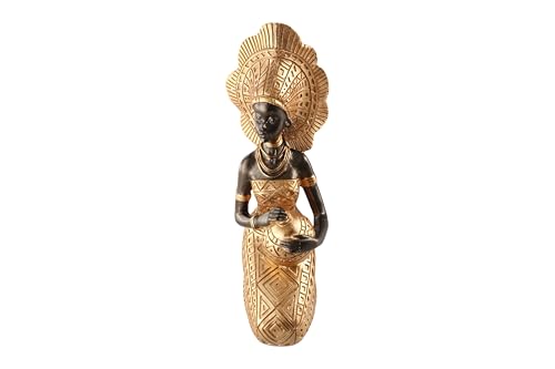Estatua de mujer africana de resina para decoración retro miniatura 3