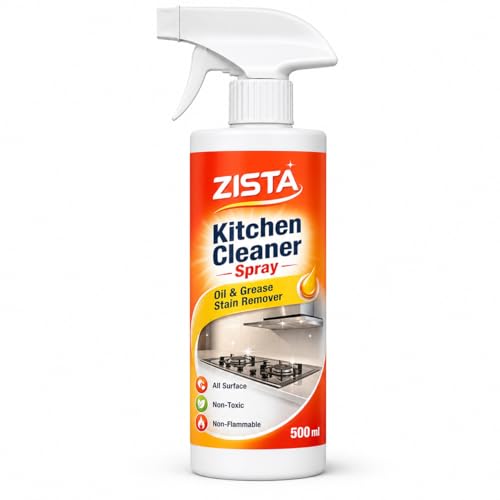 Image of ZISTA Kitchen Cleaner Spray for Oil & Grease Stain Remover, All Surface Non-Toxic & Non-Flammable Magic Degreaser Cleaning Spray for Kitchen, Chimney, Sink, Grill, Exhaust Fan & More! (500 ml)