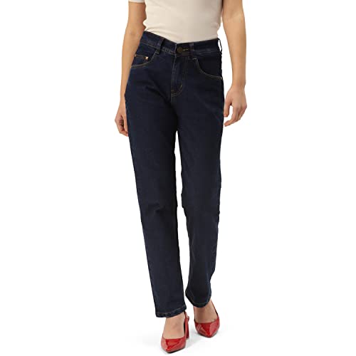 Image of PARIS HAMILTON Womens /Girls High Waist Straight fit Stretchable Denim Jeans Relaxed Fit