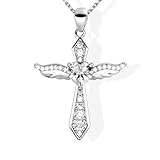 Schutzengel Kreuz Kette Design: Das Kreuz steht für Glauben und Hoffnung, die Schutzengel für Schutz, Liebe und Freiheit. Eine ewige Erinnerung – du bist immer geliebt und beschützt.