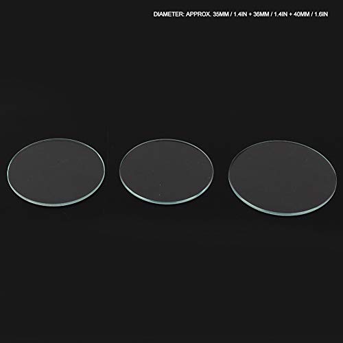 Round Watch Glass, 3PCS Flat Watch Glass Replacement Round Transparent Replacement Clock2