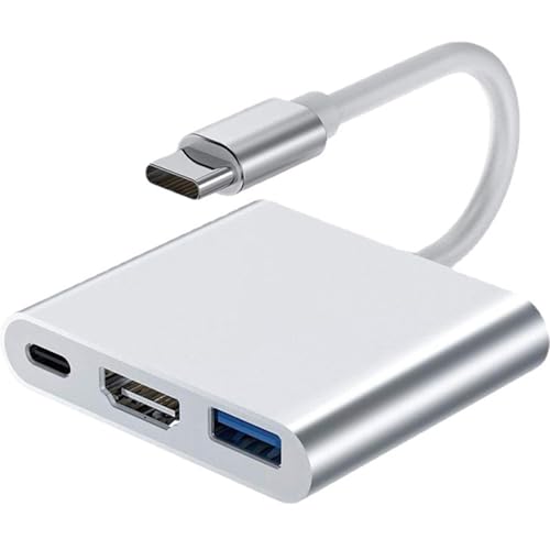 USB C Hub 4K USB C to HDMI Adapter with 100W PD & USBA 3.0 Port HDMI to USBC Dongle Multiport Digital AV Converter for MacBook Pro/Air iPad Tablets Switch TV Monitor