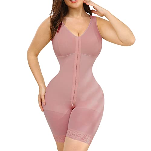 Image of M MYODRESS Shapewear for Women Fajas Colombianas Reductoras y Moldeadoras Full Body Shaper Tummy Control Waist Trainer Bodysuit Postpartum Girdles Compression Garment Rosy Brown S
