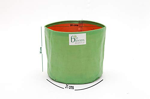 Image of Bio Blooms Round HDPE Plant Grow Bag for Terrace & Kitchen Gardening| Pack of 10| 9x9|200 GSM Heavy Duty Outdoor Grow Bag | Durable Planter for Vegetables, Flowers & Plants (Green & Orange)