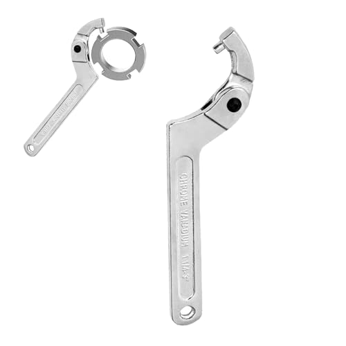 Yudobliss Clé à Ergot à Encoche, Clé à Crochet, Universelle C Forme clé à Crochets, Molette Réglable pour écrou à Rainure, vis Pour Suspension, Crochet avec Tenon, Ergot Articulée