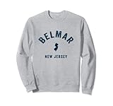 belmar new jersey nj vintage anni '70 sport design navy stampa felpa