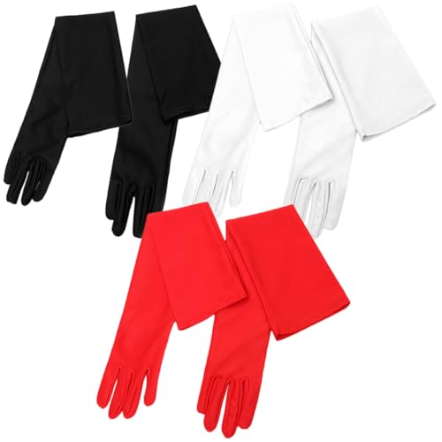 NOLITOY 3Pairs Long Stretchy Gloves for Women Elegant Sunscreen Gloves for Tea Parties Weddings and Special Occasions