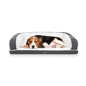 Pecute Cama Perro Ortopédica Colchón Perro Lavable Cama de Espuma viscoelástica para Perros con Funda Desenfundable Sofá Cama para Mascotas con Espuma De Caja De Huevos, Gris (M)