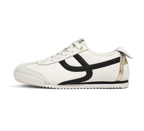 Listado de Tenis Vino Mujer - los preferidos. 50 LUCKY STEP Zapatos Deportivos Clásicos Ligeros para Mujer | Tenis Casuales con Suela Delgada, Cómodos para Caminar, Gimnasio, Entrenamiento y Uso Diario (Beige/Negro,...