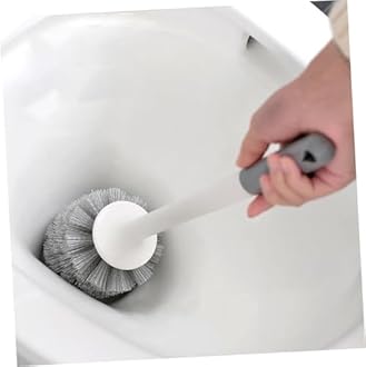 Pack of 3 Toilet Cleaning Brush with Holder Set Free Stand, Pot Commode Bathroom Cleaning ScrubberBrush Plastic bristles Toilet Brush, Long Handle Bathroom Sleek Toilet Bowl Cleaner Brush with Stand