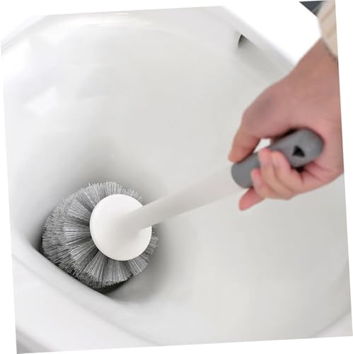 Pack of 3 Toilet Cleaning Brush with Holder Set Free Stand, Pot Commode Bathroom Cleaning ScrubberBrush Plastic bristles Toilet Brush, Long Handle Bathroom Sleek Toilet Bowl Cleaner Brush with Stand