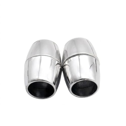 Image of Beadsnfashion 10 Pcs Oval Magnetic Leather Cord Connectors Clasp 16x8mm, 4.75mm Hole Silver Finish | Premium Magnetic Clasp for Jewellery Making, Bracelets & Necklaces | Essential Jewelry Findings for DIY Crafting