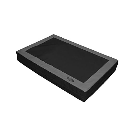 Mud River Mudriver 4" Memory Foam Dog Bed, Large, Black/Gray