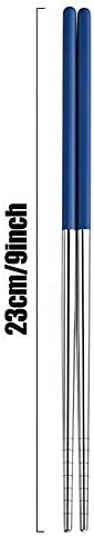 5 PCS Metal Chopsticks, 304 Stainless Steel Chopsticks Reusable Chopsticks Dishwasher Safe Japanese Chinese Chop Sticks Multipack Washable Chopsticks Korean for Sushi Noodles Rice Dinner