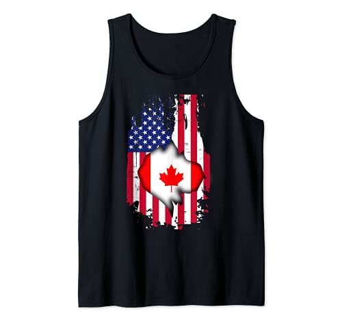 Canadá USA Flag Proud Canadian Camiseta sin Mangas