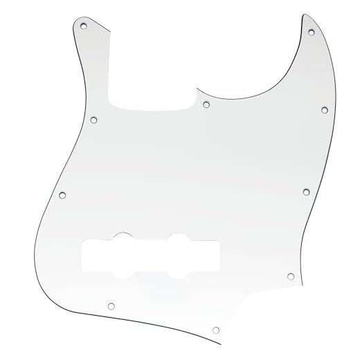 Musiclily 10 Agujeros Jazz Bass Pickguard Golpeador para Fender American/México Standard Bajo Estilo J, 3 capas Blanco