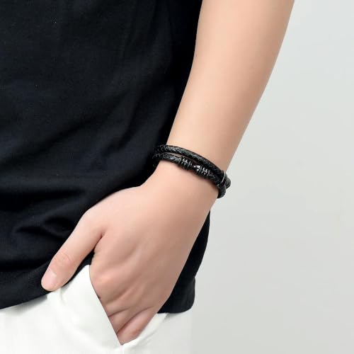 Bracelet urne funéraire cuir contre la douleur de l'absence bijou 22 cm - 8