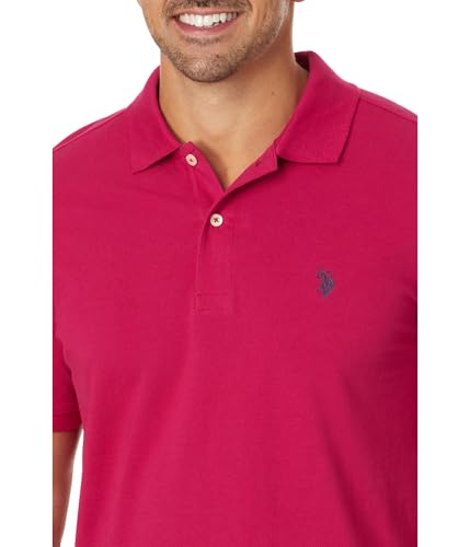 Image of U.S. POLO ASSN. Men Cotton Regular Fit Solid Polo With Small Pony | Two-Button Closure Pique Polo Shirt, Summer Fashion Golf Shirt
