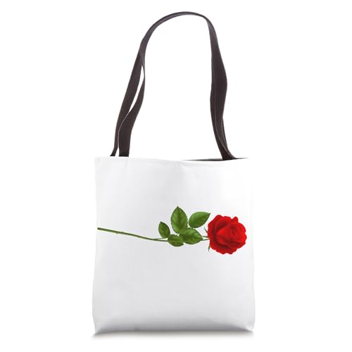 Single Red Rose Tote Bag