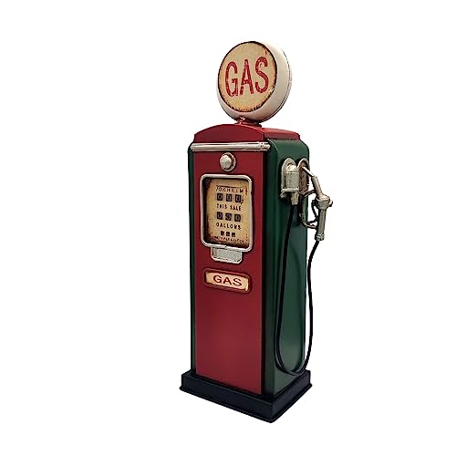 PARSAHO Coin Bank Vintage Fuel Pump Gas Model Pump Petrol Station Piggy Bank Gasoline Money Bank Saving Bank Home Desktop Decoration 12.9'' High…