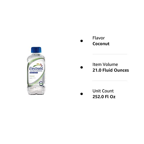 Electrolit Electrolyte Hydration & Recovery Drink, 21Oz, Coconut, 12 Pack #TOP4