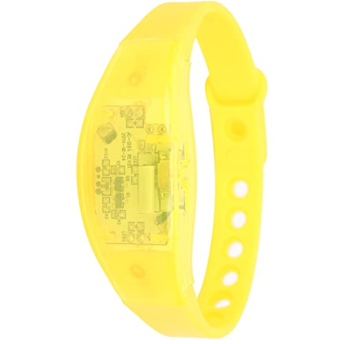 YYALYYON para pulsera iluminada, brilla en la oscuridad, seguridad nocturna, para fiestas, para correr en bicicleta, con 2 baterías, de larga duración (Amarillo)