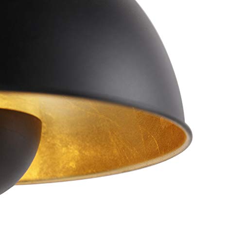 Qazqa Retro Tischleuchte - Magnax - Schwarz Gold, max. 60W, Geeignet für LED, 51cm, Ideal als Schlafzimmerlampe und Wohnzimmerlampe