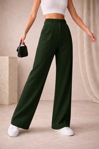 Image of Twill Regular Fit High-Waist Korean Trousers for Women & Girls | Casual Pants Outings