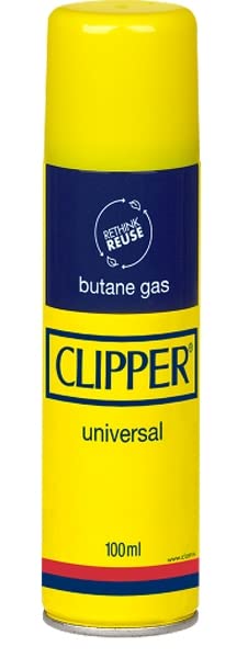 Clipper Gas Gelb White Pure Feuerzeuggas zum Nachfüllen GRATIS Crystal Balls (1x Gas Gelb 100ml)