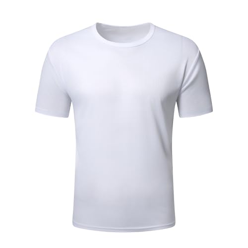 Image of YOUTHUP Men's Breathable Short Sleeve Crew Neck Tee White