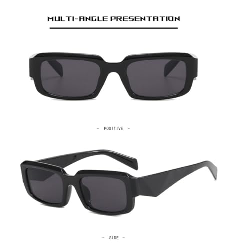 HYLLE Sunglasses Womens Men Trendy Retro Sun Glasses Oversize Square Frame Shades3