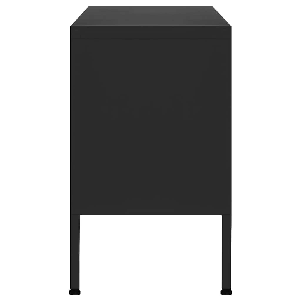 vidaXL Mueble para TV Soporte Mobiliario Aparador Armario Estante Sala de Estar Salón Dormitorio Decoración de Acero Negro 105x35x50 cm