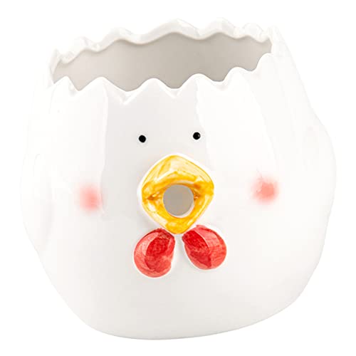 HAKIDZEL Egg Separator Egg Pan Kitchen Gadgets Eggshell Yolk Separator Egg Holder Egg Grabber Deviled Egg Containers with Lid Separate Egg Cooker Chicken Egg White Cartoon Ceramics