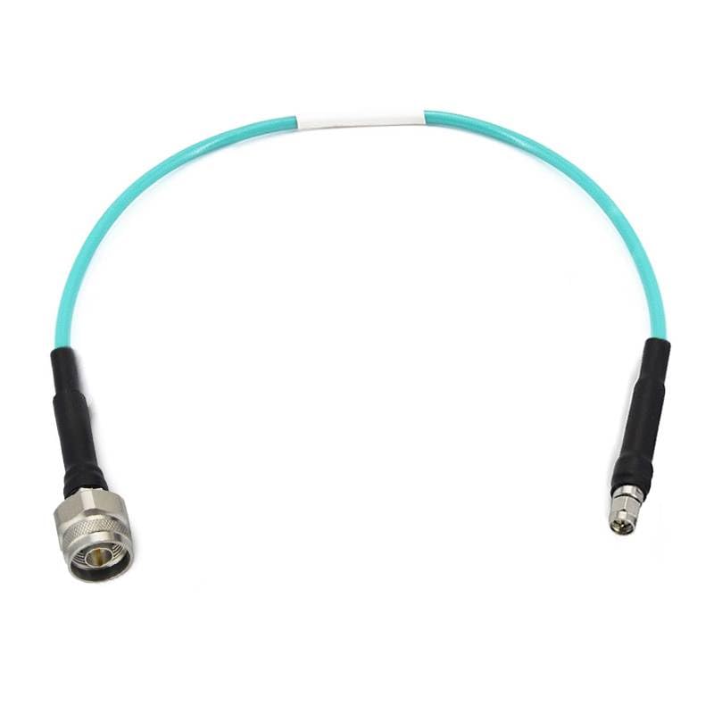 RF Cable Assembly, N Male to SMA Male, 205A Flexible Coax, FEP Jacket, DC-18GHz, Custom Length (500 mm)