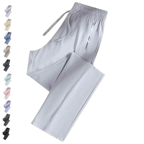 Nallywear Stretch Pants, Cooling Ultra Soft Perfect Drape Casual Pants, Comfort Everyday(Light Gray,5X-Large_Straight)