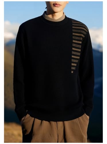 Pull homme col chemise chaud et anti-plis en maille ample - 7