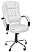 MALATEC Bequeme Bürostuhl Chefsessel Drehstuhl Ergonomischer Schreibtischstuhl mit Kunstlederbezug Schwarz/Weiß/Braun 8983, Farbe:Weiß