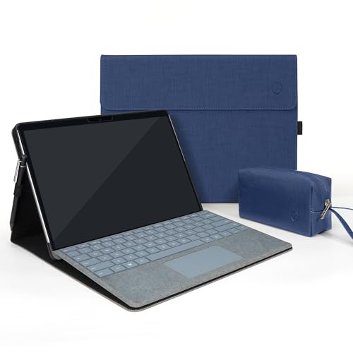 TAIKESEN 13 Inch Microsoft Surface Case for Pro 11/10/9, Adjustable Surface Stand Support, Designed for Surface 11th Edition AI 2024, Compatible with Type Cover Keyboard Blue (Blue)