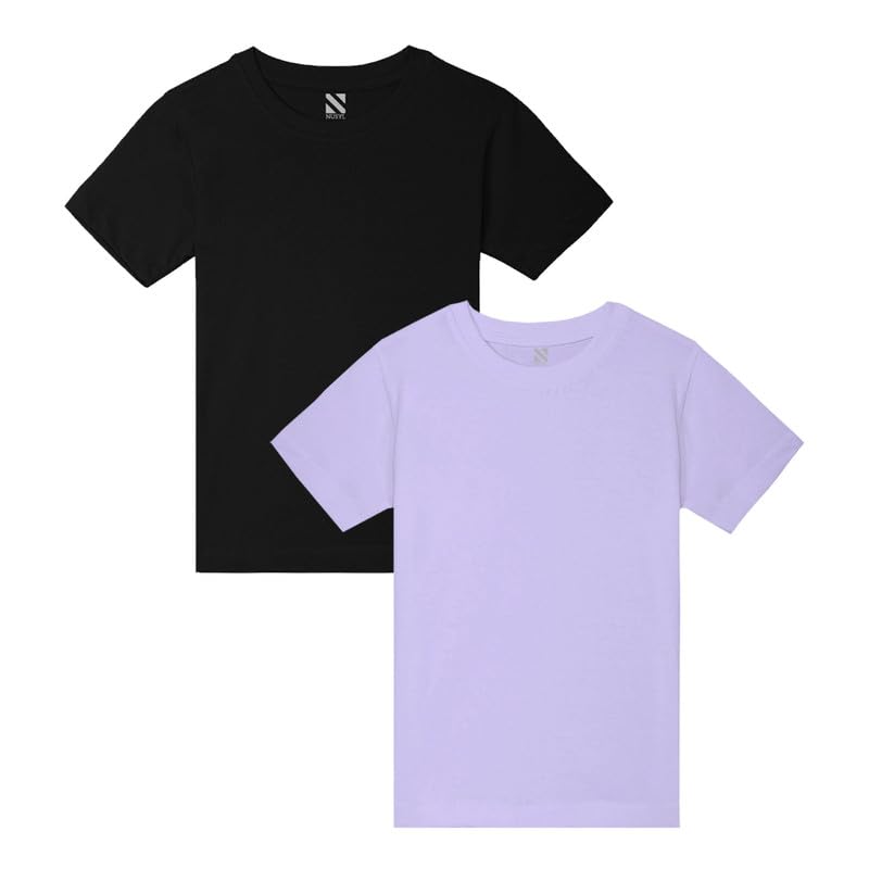 Image of Nusyl Girls Solid Cotton Blend Tshirts - Soft & Comfortable Half-Sleeves T-Shirts | Casual Wear for Kids & Teen Girls | Half Sleeves T-Shirts |- NUGCTSH001-PO2-1