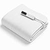 Coprimaterasso Elettrico Scaldaletto Made in Italy, Lavabile, Anallergico, 6 Temperature, 4 Timer, Lato Comando Personalizzabile, Sicuro e Confortevole (WHITE, 150X98)