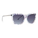 Vera Bradley Gafas de sol cuadradas polarizadas para mujer, color azul, 56 mm, Azul, 56mm